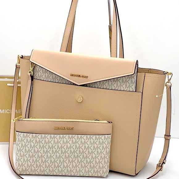 MICHAEL KORS
Maisie Large Pebbled Leather 3-in-1 Tote Bag Buff Multi Signature - Picture 1 of 16